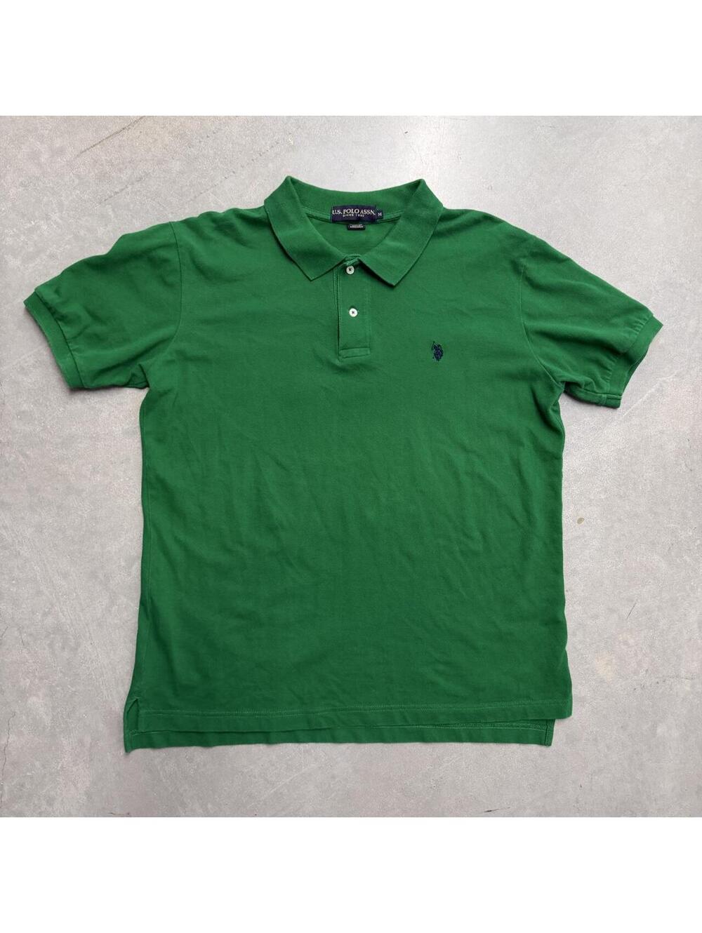 2000's U. S. Polo Association Green Preppy Polo Shirt Sized Medium